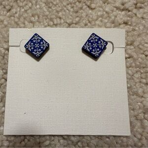 Blue and White Portugal Tile Earrings